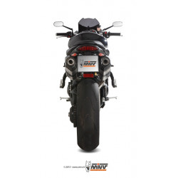 MIVV Triumph Speed triple 2011 2015 Speed Edge Sport 2 slip-on RVS met Carbon eindkap