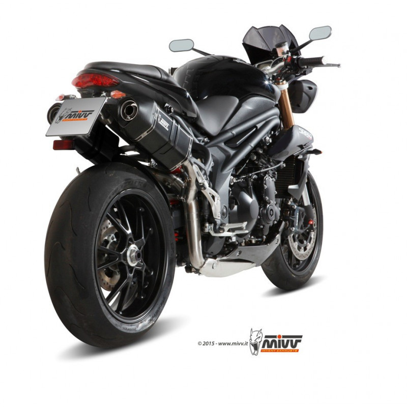MIVV Triumph Speed triple 2011 2015 Speed Edge Sport 2 slip-on Steel black