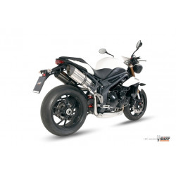 MIVV Triumph Speed triple 2011 2015 Suono Sport 2 slip-on RVS met Carbon eindkap