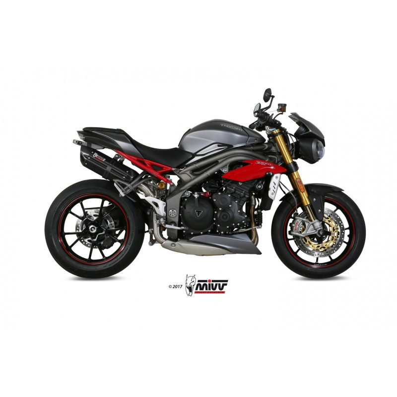 MIVV Triumph Speed triple 2016 2017 Suono Sport 2 slip-on Steel black