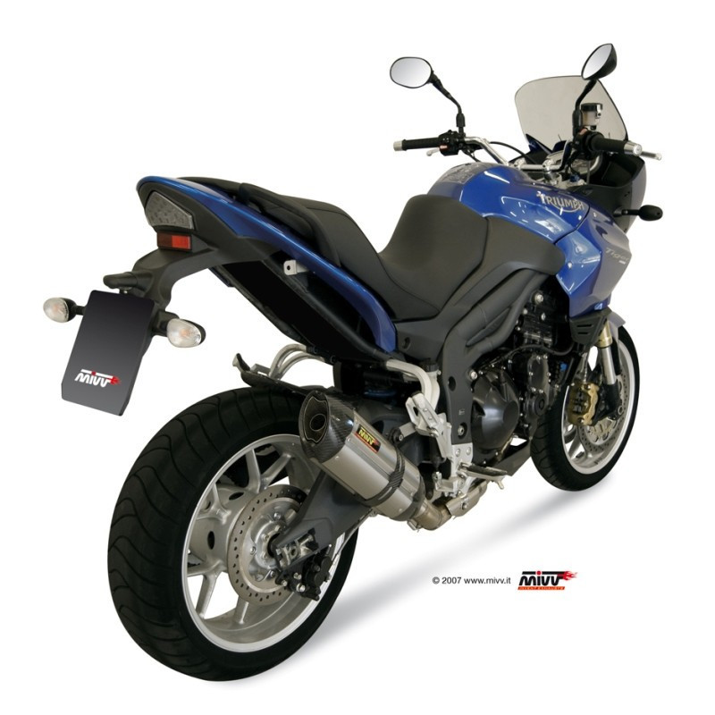 MIVV Triumph Tiger 1050 2007 2013 Suono Sport Slip-on RVS met Carbon eindkap