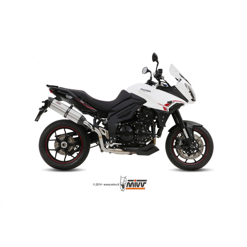 MIVV Triumph Tiger 1050 sport 2013 2016 Suono Sport Slip-on RVS met Carbon eindkap