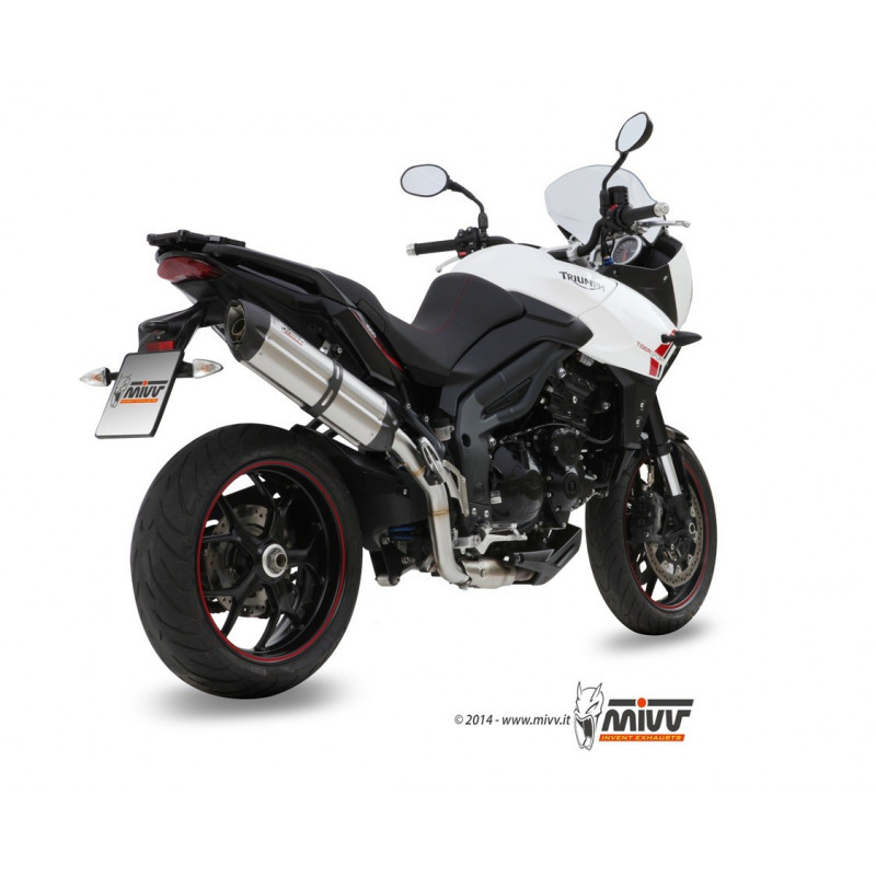 MIVV Triumph Tiger 1050 sport 2013 2016 Suono Sport Slip-on RVS met Carbon eindkap