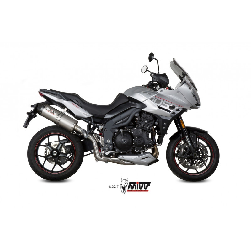 MIVV Triumph Tiger 1050 sport 2017 Oval Sport Slip-on Titanium met Carbon eindkap