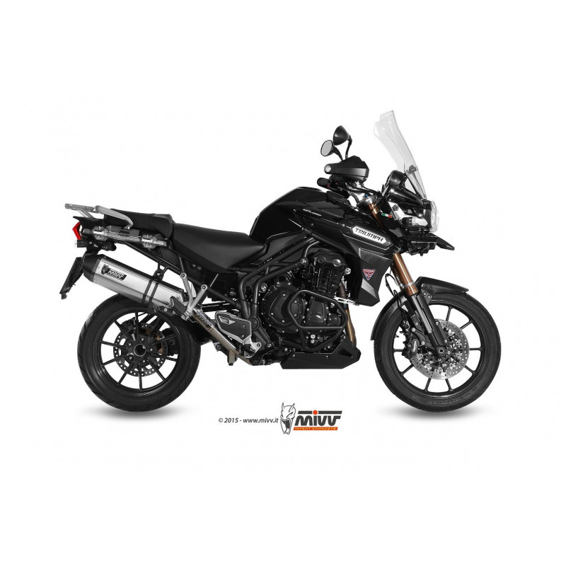 MIVV Triumph Tiger explorer 1200 2012 2015 Speed Edge Sport Slip-on RVS met Carbon eindkap