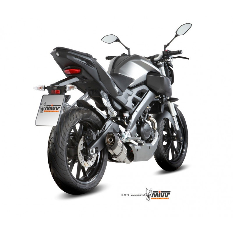 MIVV Yamaha Mt-125 2015 Suono Sport Imp. compl./full sys. 1x1 RVS met Carbon eindkap