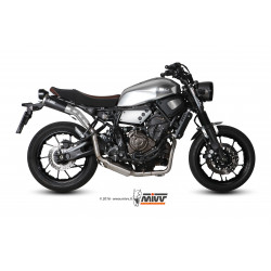 MIVV Yamaha Xsr 700 2016 Ghibli Sport Imp. compl./full sys. 2x1 Inox Keramisch zwart RVS