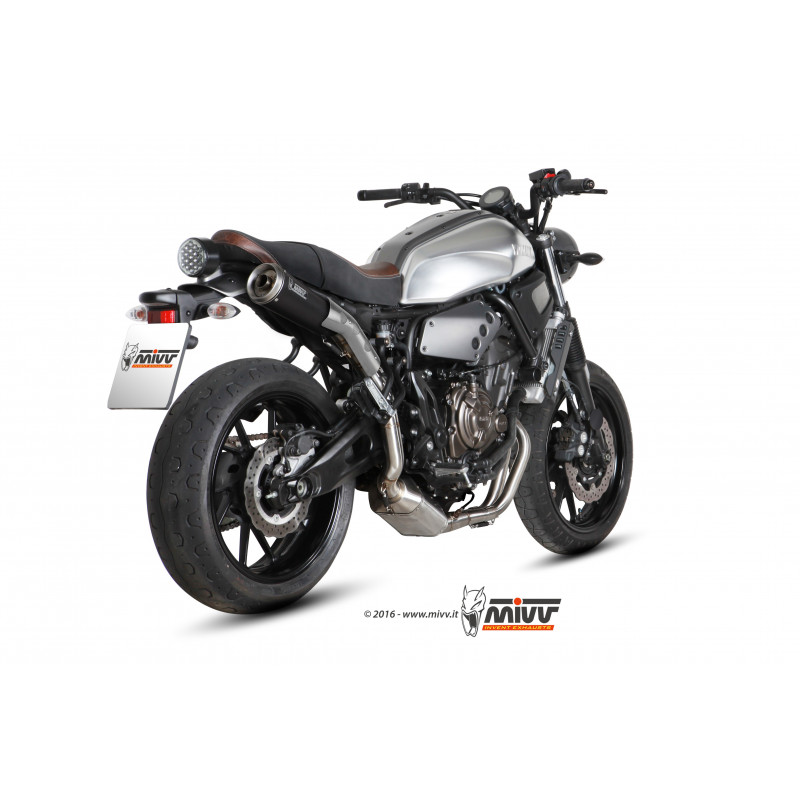MIVV Yamaha Xsr 700 2016 Ghibli Sport Imp. compl./full sys. 2x1 Inox Keramisch zwart RVS