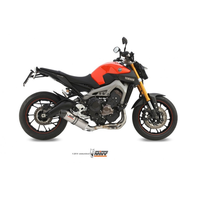 MIVV Yamaha Mt-09 2013 Oval Sport Imp. compl./full sys. 3x1 Titanium met Carbon eindkap