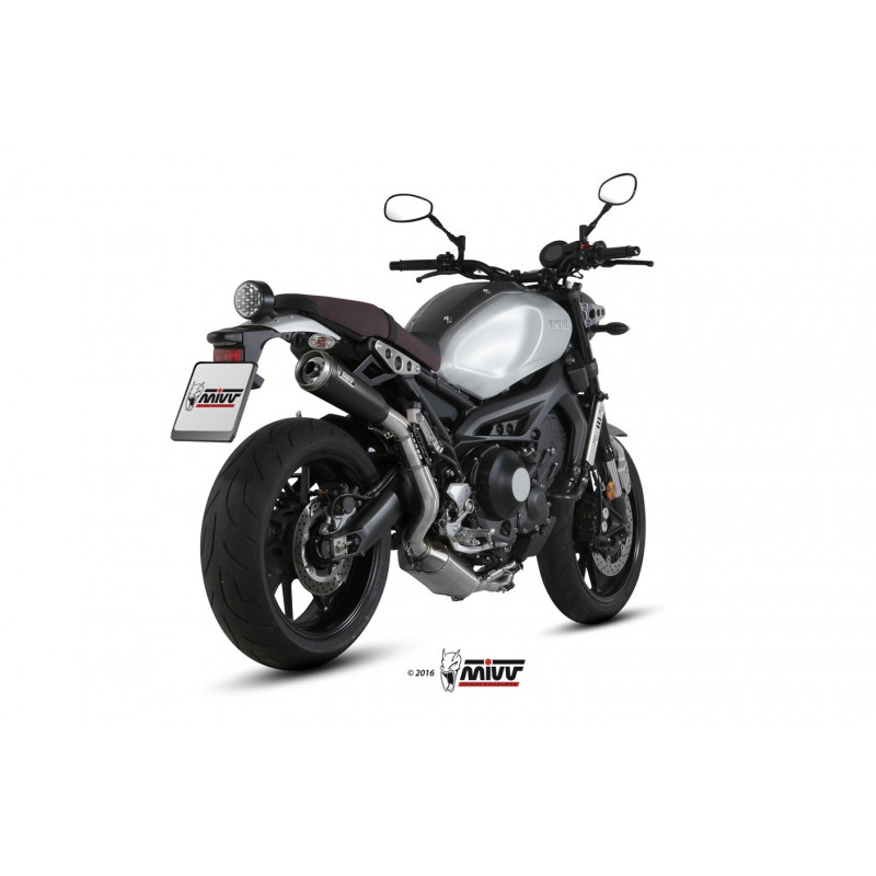 MIVV Yamaha Xsr 900 2016 Ghibli Sport Imp. compl./full sys. 3x1 Inox Keramisch zwart RVS