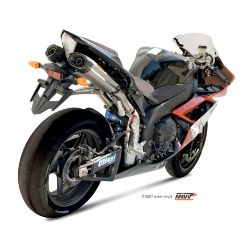 MIVV Yamaha Yzf 1000 r1 2007 2008 Suono Sport 2 Slip-On Full Titanium carbon caps