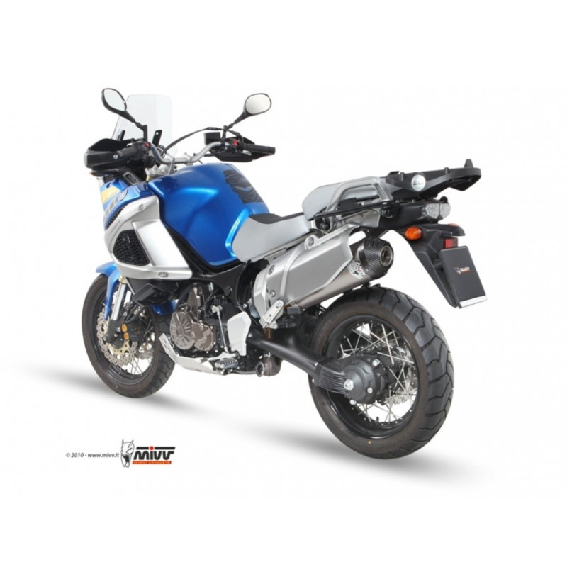 MIVV Yamaha Xt 1200 z Super Tenere 2010 Oval Sport Slip-on Titanium met Carbon eindkap