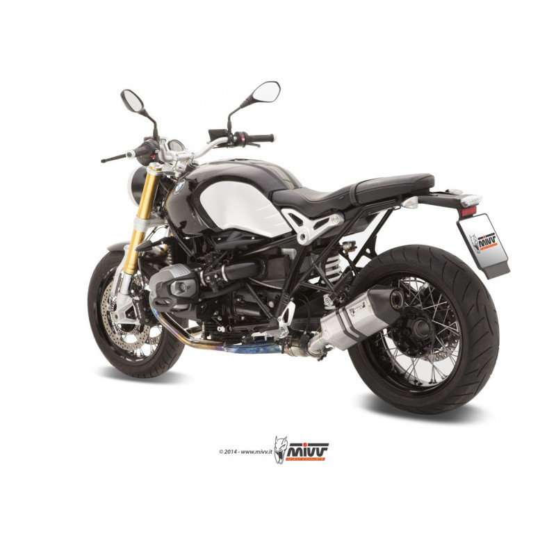 MIVV Bmw R nine t 2014 Speed Edge Sport Slip-on RVS met Carbon eindkap