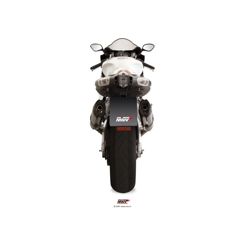 MIVV Aprilia Rsv 1000 2004 2008 Suono Sport 2 slip-on RVS met Carbon eindkap