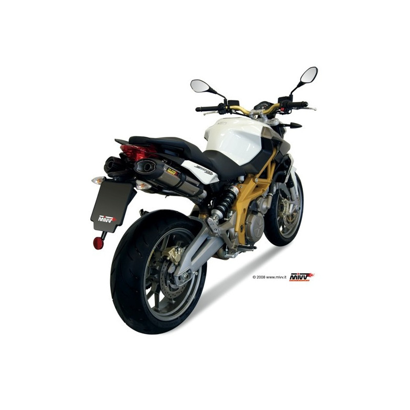 MIVV Aprilia Shiver 750 2008 2016 Suono Sport 2 slip-on RVS met Carbon eindkap