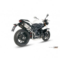 MIVV Triumph Speed triple 2011 2015 Suono Sport 2 slip-on RVS met Carbon eindkap