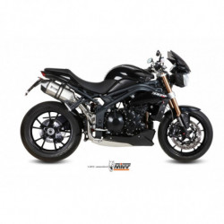 MIVV Triumph Speed triple 2011 2015 Speed Edge Sport 2 slip-on RVS met Carbon eindkap