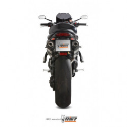 MIVV Triumph Speed triple 2011 2015 Speed Edge Sport 2 slip-on RVS met Carbon eindkap