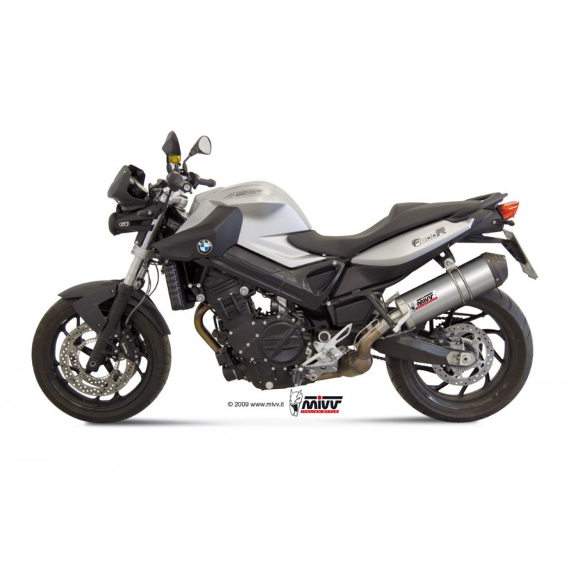 MIVV Bmw F 800 r / gt 2009 Oval Sport Slip-on Titanium met Carbon eindkap