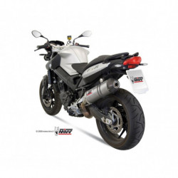 MIVV Bmw F 800 r / gt 2009 Oval Sport Slip-on Titanium met Carbon eindkap