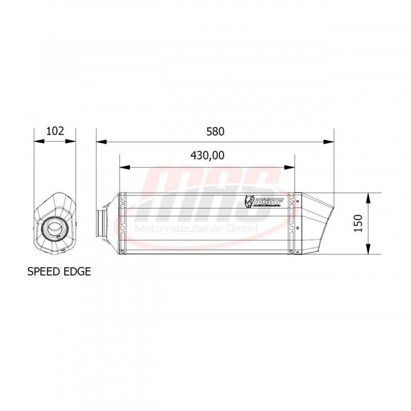 MIVV Bmw F 700 gs 2012 Speed Edge Sport Slip-on Steel black