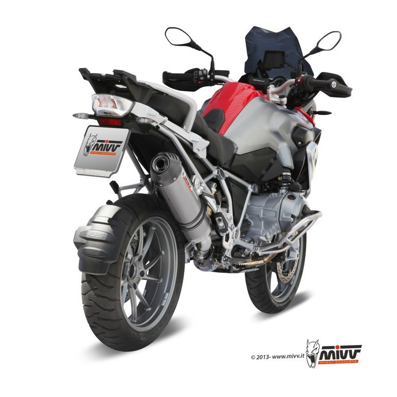 MIVV Bmw R 1200 gs / adventure 2013 2018 Oval Sport Slip-on Titanium met Carbon eindkap