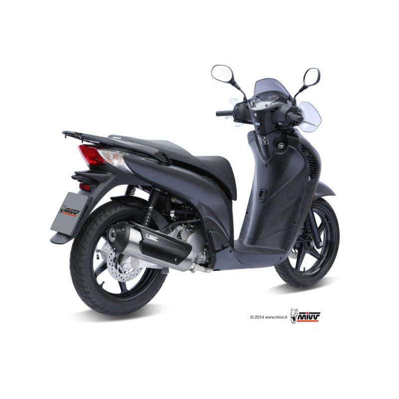 MIVV Honda Ps 125 2006 2012 - Urban Imp. compl./full sys. 1x1 RVS (Inox)