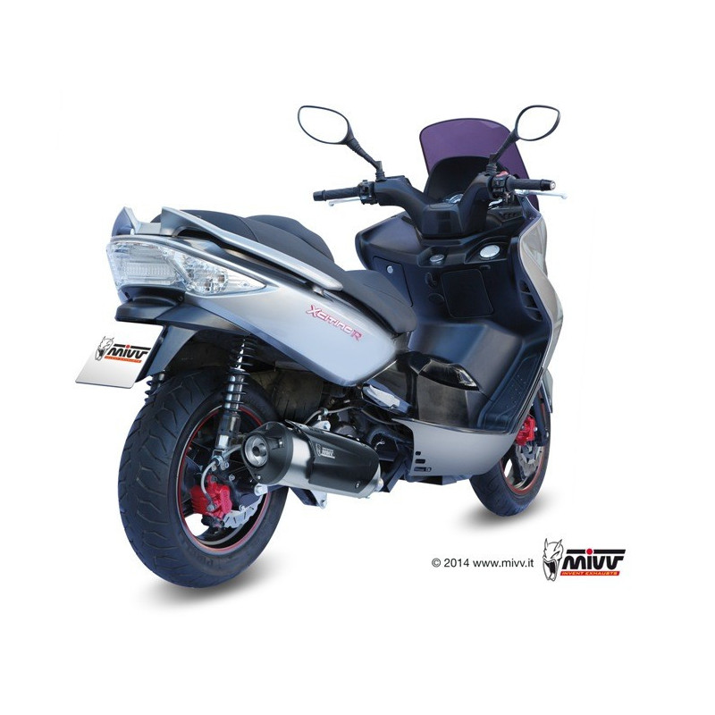 MIVV Kymco Xciting 250 2006 2007 - Urban Imp. compl./full sys. 1x1 RVS (Inox)