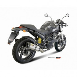 MIVV Ducati Monster 695 2006 2008 Suono Sport 2 slip-on RVS met Carbon eindkap
