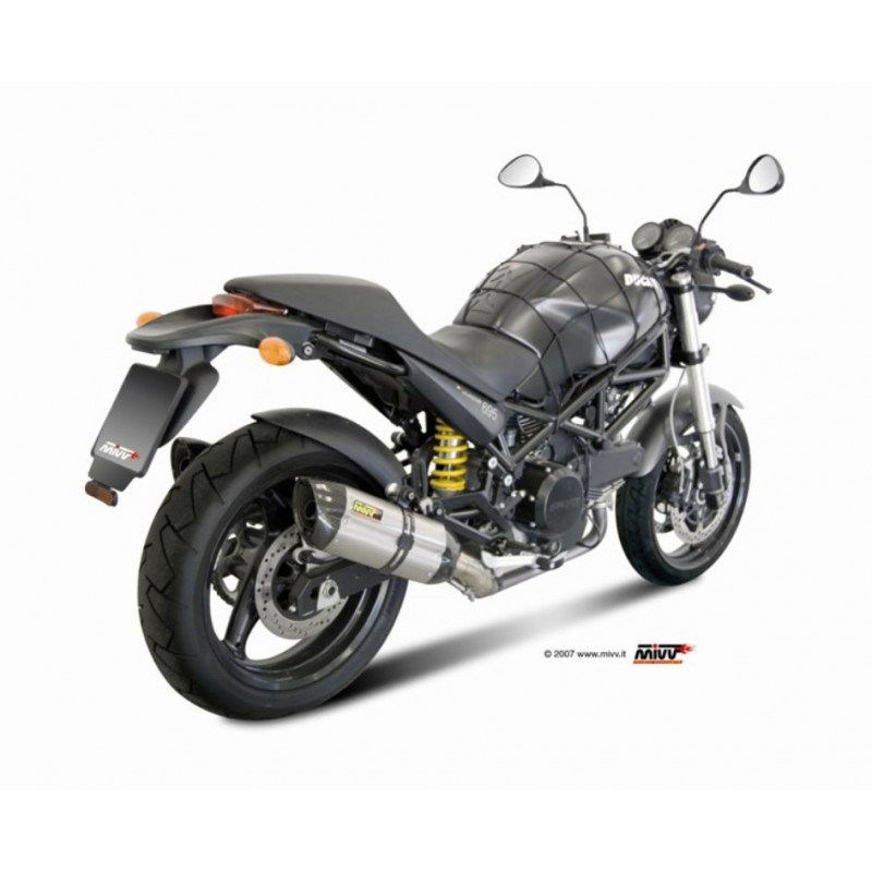 MIVV Ducati Monster 695 2006 2008 Suono Sport 2 slip-on RVS met Carbon eindkap