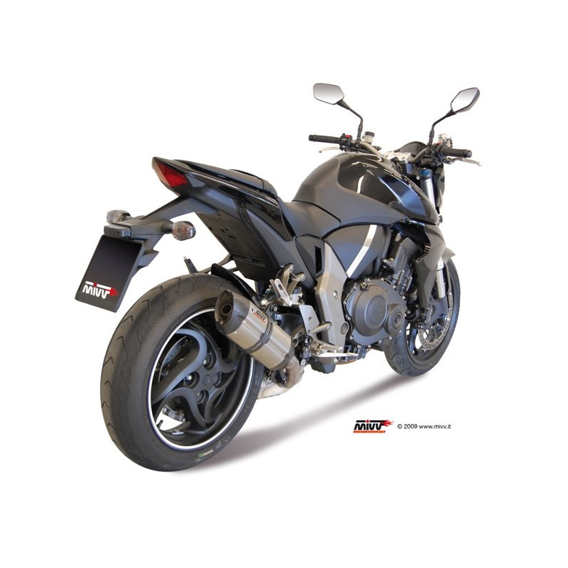 MIVV Honda Cb 1000 r 2008 2017 Suono Sport Slip-on RVS met Carbon eindkap