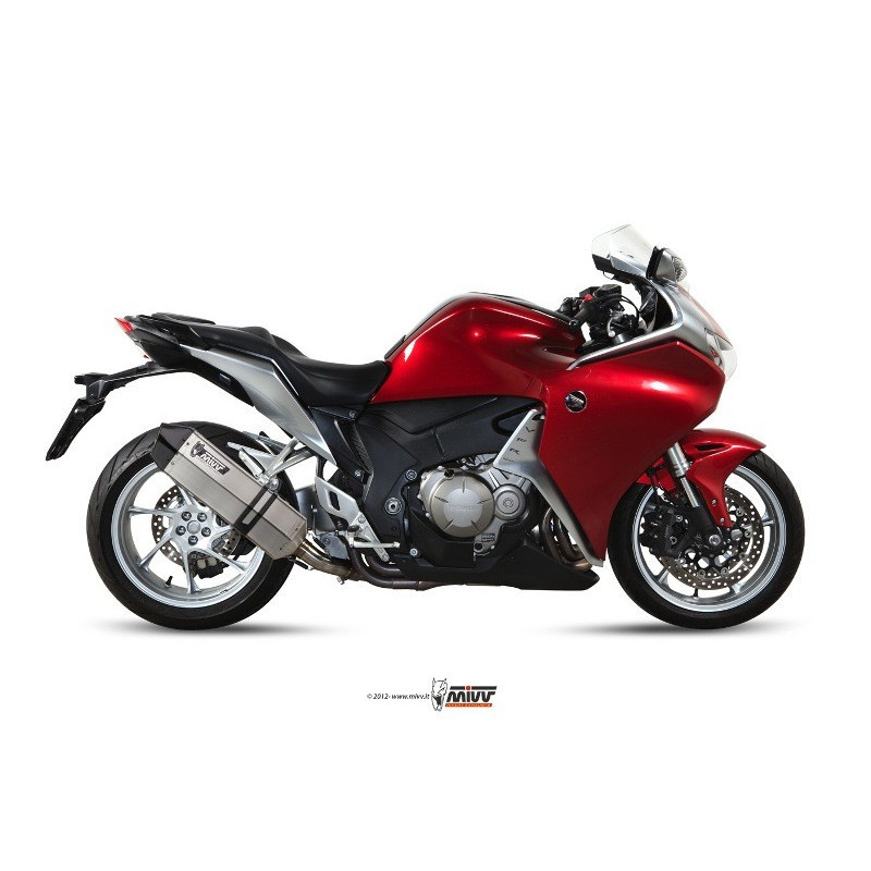 MIVV Honda Vfr 1200 2010 2016 Speed Edge Sport Slip-on RVS met Carbon eindkap