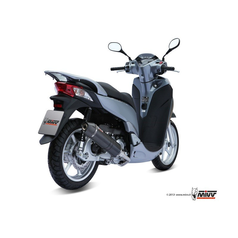 MIVV Honda Sh 300 2007 2014 Stronger Sport Imp. compl./full sys. 1x1 Steel black
