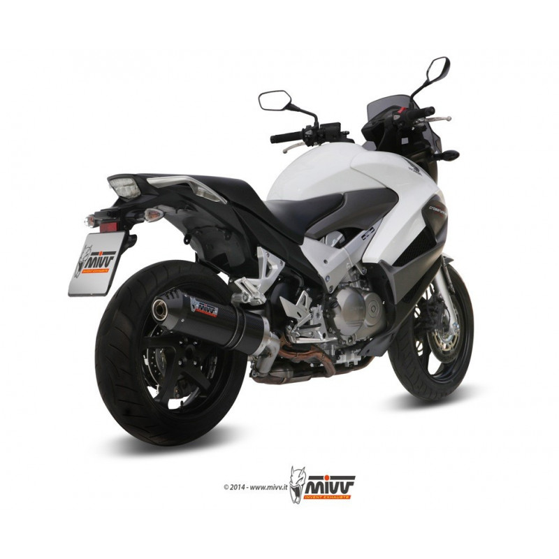 MIVV Honda Crossrunner 2011 2014 Oval Sport Slip-on Carbon met Carbon eindkap