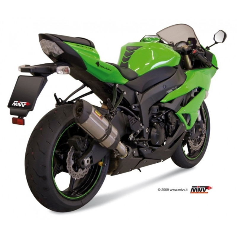 MIVV Kawasaki Zx-6 r 2009 2016 Suono Sport Slip-on RVS met Carbon eindkap