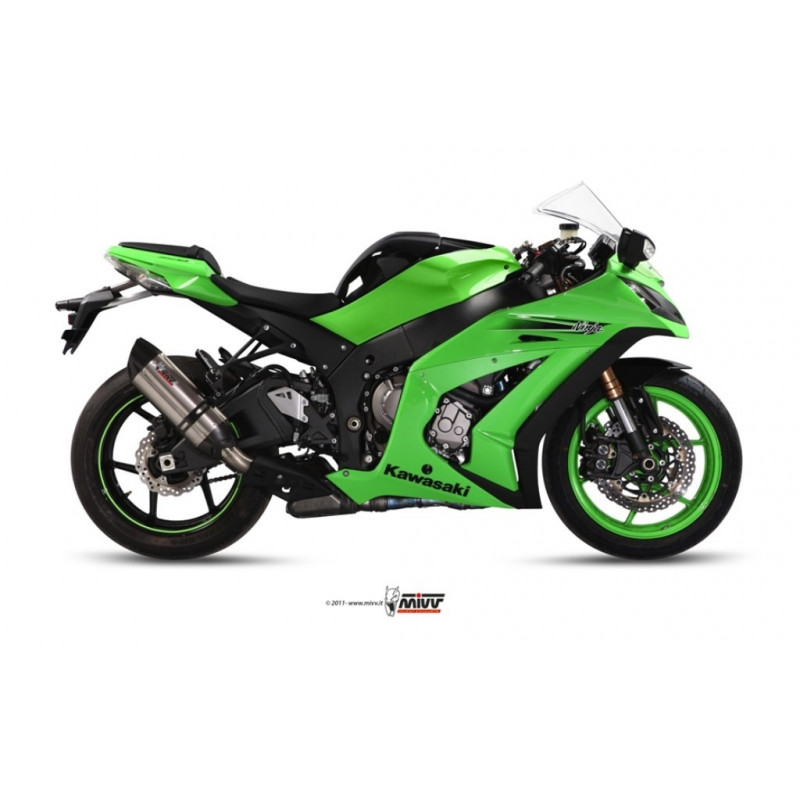 MIVV Kawasaki Zx-10 r 2011 2015 Suono Sport Slip-on RVS met Carbon eindkap