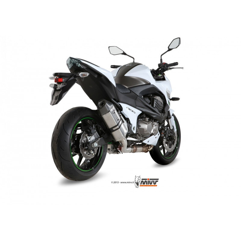 MIVV Kawasaki Z 800 2013 2016 Speed Edge Sport Slip-on RVS met Carbon eindkap