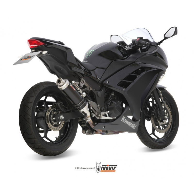 MIVV Kawasaki Ninja 300 2013 2016 GP Sport Slip-on Steel black