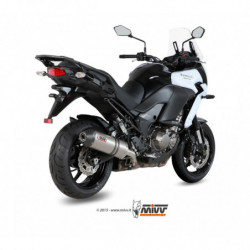 MIVV Kawasaki Versys 1000 2015 2018 Oval Sport Slip-on Titanium met Carbon eindkap