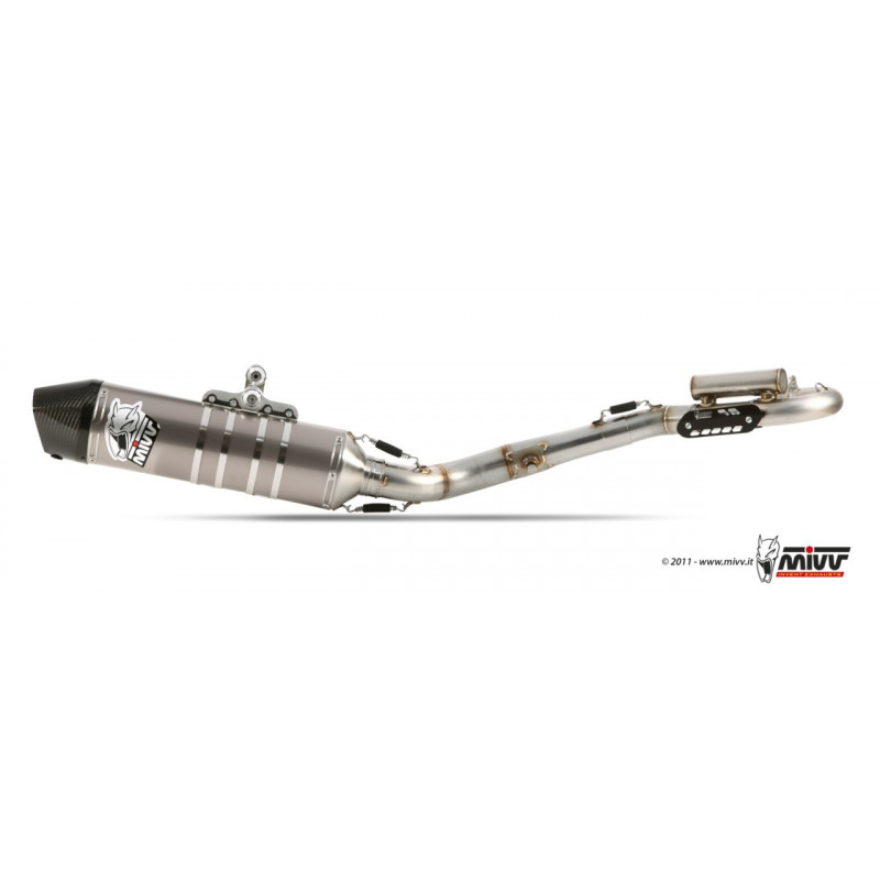 MIVV Kawasaki Kx 250 f 2009 2010 Oval Stronger cross new Imp. compl./full sys. 1x1 RVS met Carbon eindkap