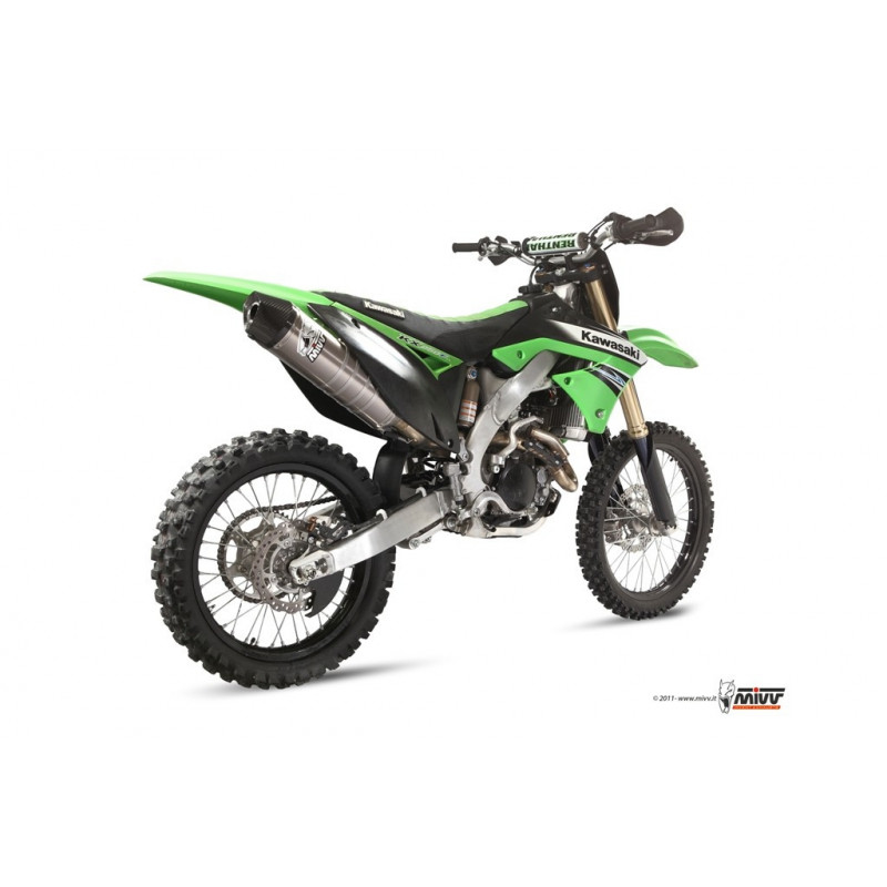 MIVV Kawasaki Kx 250 f 2011 2011 Oval Stronger cross new Imp. compl./full sys. 1x1 RVS met Carbon eindkap