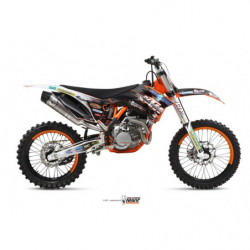 MIVV Ktm Sx-f 250 2010 2010 Oval Stronger cross new Imp. compl./full sys. 1x1 RVS met Carbon eindkap