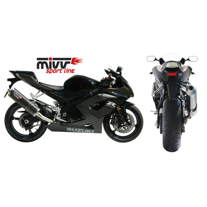 MIVV Suzuki GSX-R 1000 2005 2006 Oval Sport Slip-on Carbon met Carbon eindkap