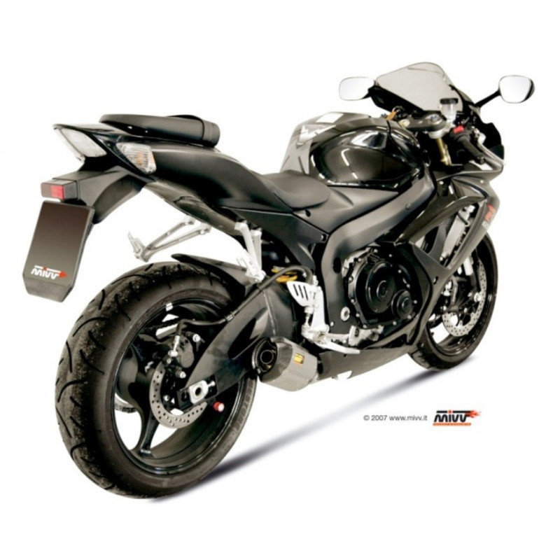 MIVV Suzuki GSX-R 600 2006 2007 Suono Sport Slip-on RVS met Carbon eindkap