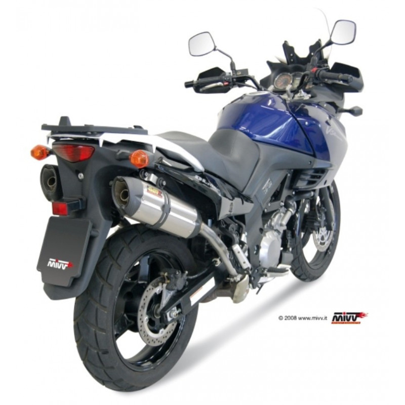 MIVV Suzuki DL V-Strom 1000 2002 2013 Suono Sport 2 slip-on RVS met Carbon eindkap