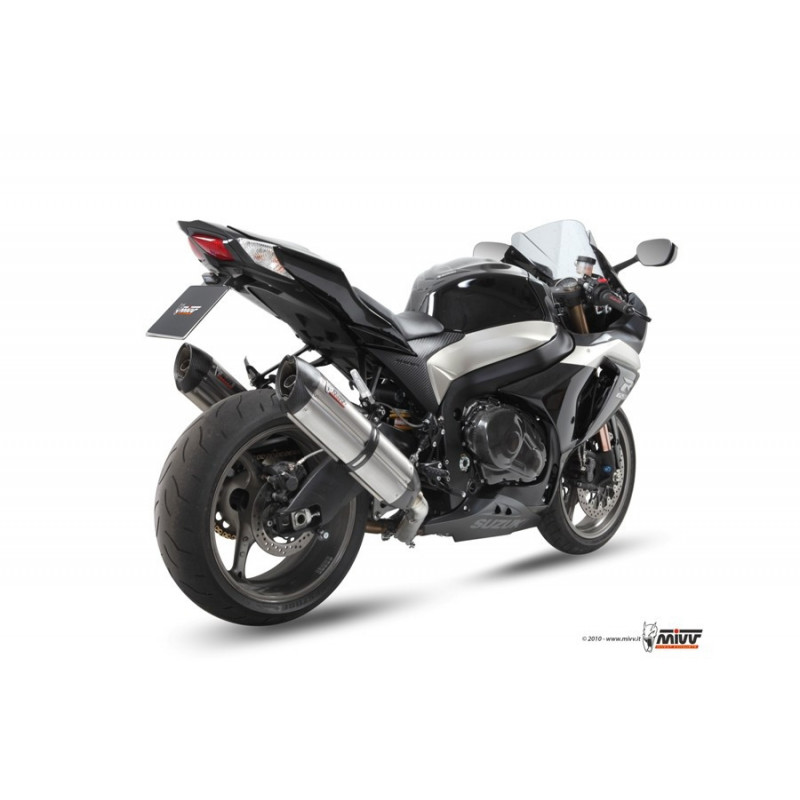 MIVV Suzuki GSX-R 1000 2009 2011 Suono Sport 2 slip-on RVS met Carbon eindkap