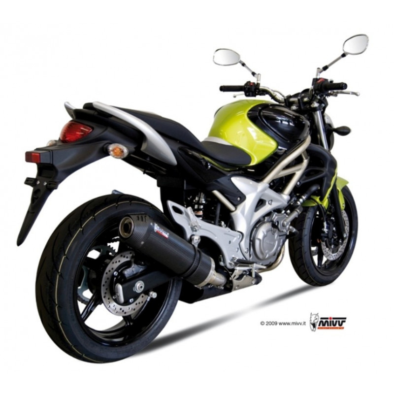 MIVV Suzuki Gladius 2009 2015 Oval Sport Slip-on Carbon met Carbon eindkap