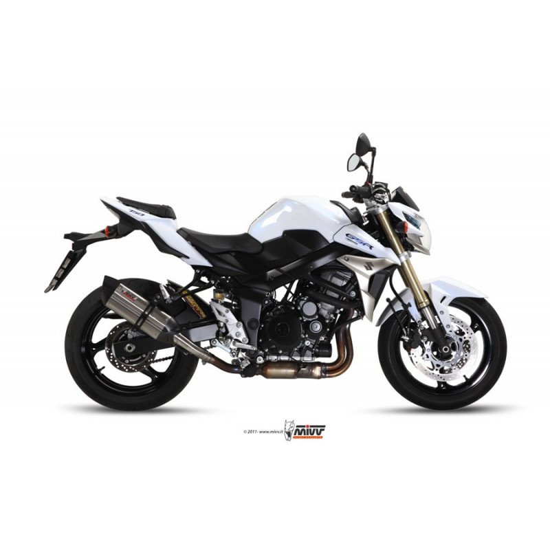 MIVV Suzuki Gsr 750 2011 2016 Suono Sport Slip-on RVS met Carbon eindkap