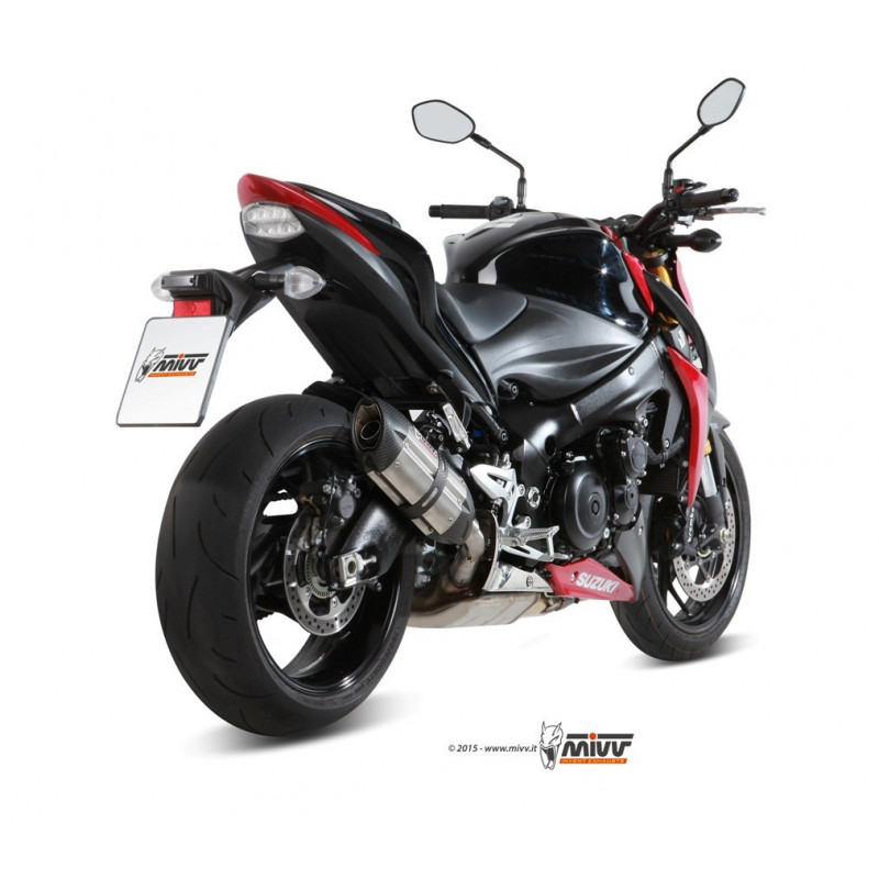 MIVV Suzuki Gsx-s 1000 2015 Suono Sport Slip-on RVS met Carbon eindkap