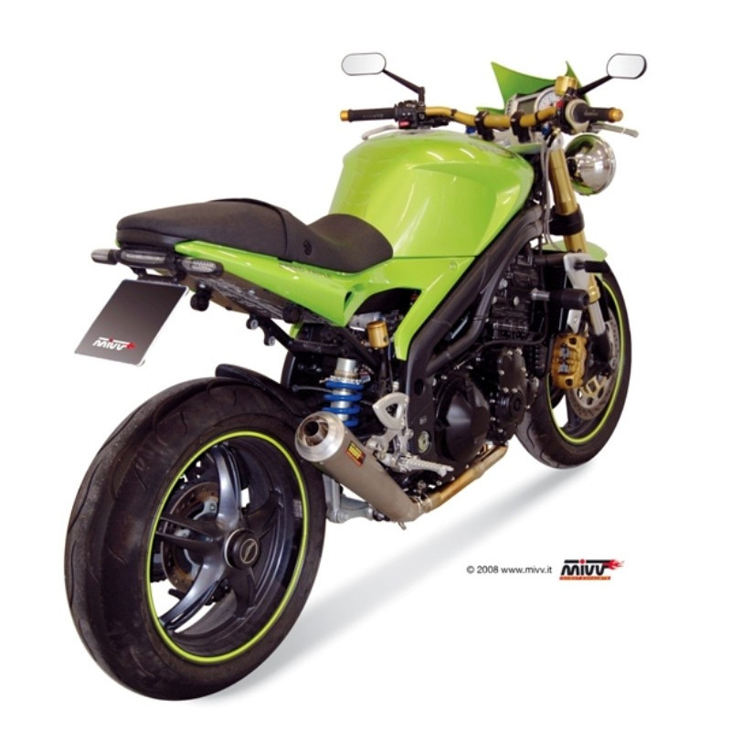 MIVV Triumph Speed triple 2007 2010 X-Cone plus Sport Slip-on RVS (Inox)